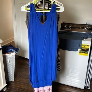 Bright blue tank dress